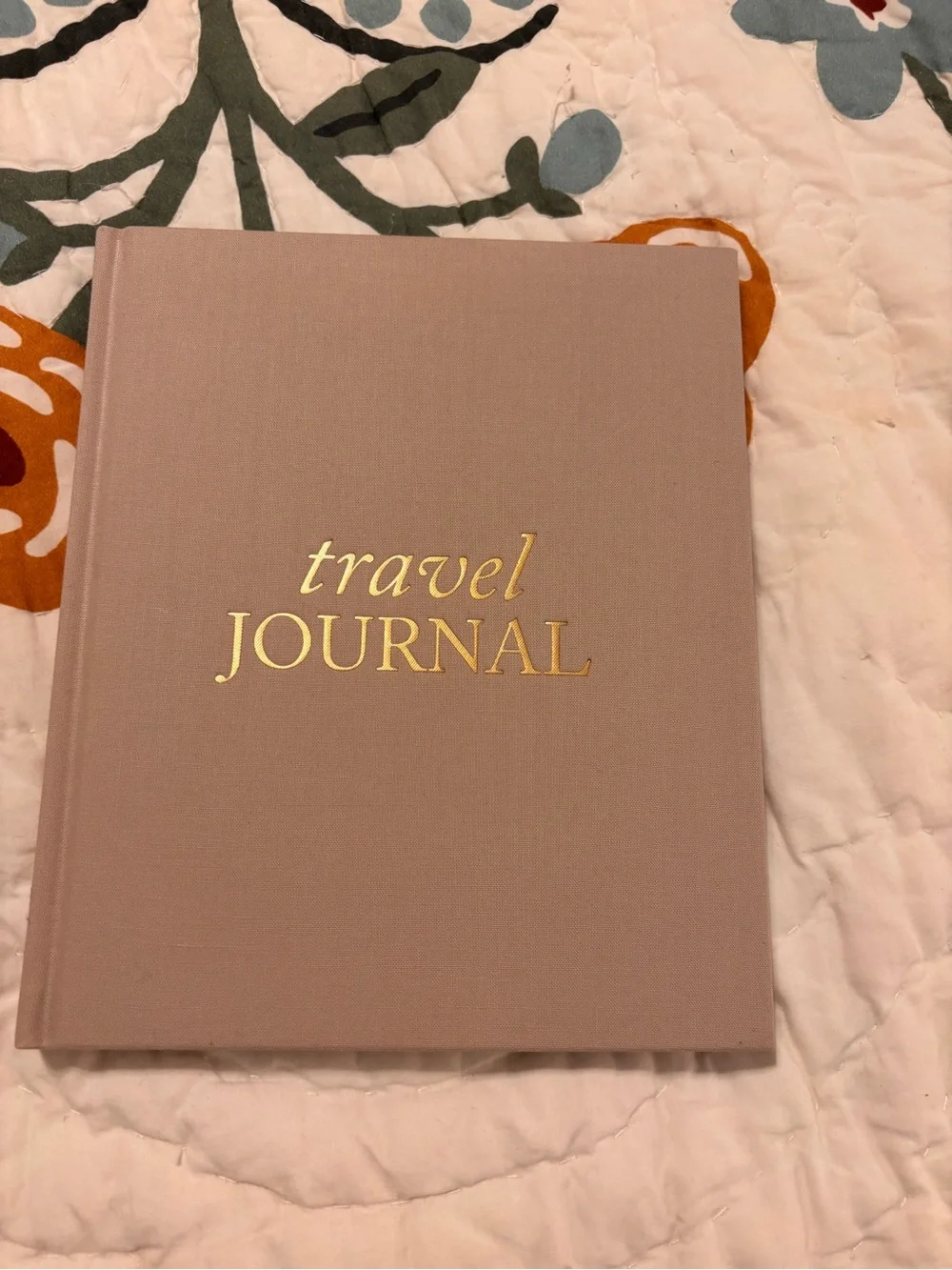 Taupe Travel Journal with Gold Foil